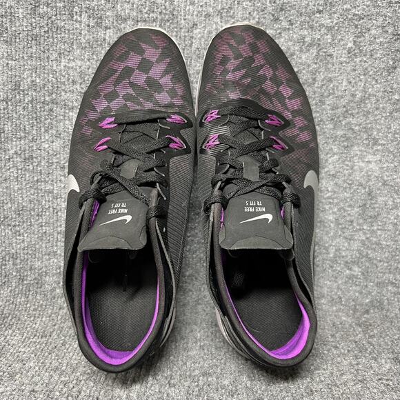 Nike Free 5.0 TR Fit 5 Shoes Womens Size 8.5 Black Purple Training 806277-003 - Picture 5 of 9